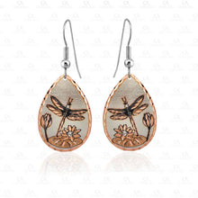 J 38 Teardrop Copper Dragonfly Earrings