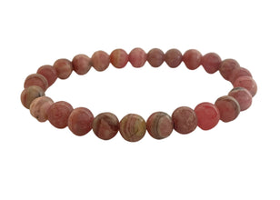 Rhodocrosite Round Gemstone Stretch Bracelet