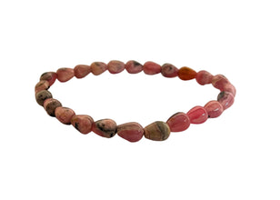 Rhodocrosite Round Gemstone Stretch Bracelet
