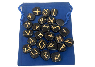 Runes Gemstone Set with Bag & Index Card