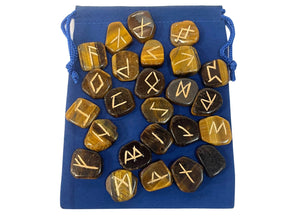 Runes Gemstone Set with Bag & Index Card