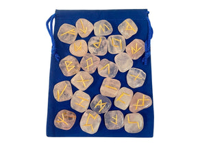 Runes Gemstone Set with Bag & Index Card