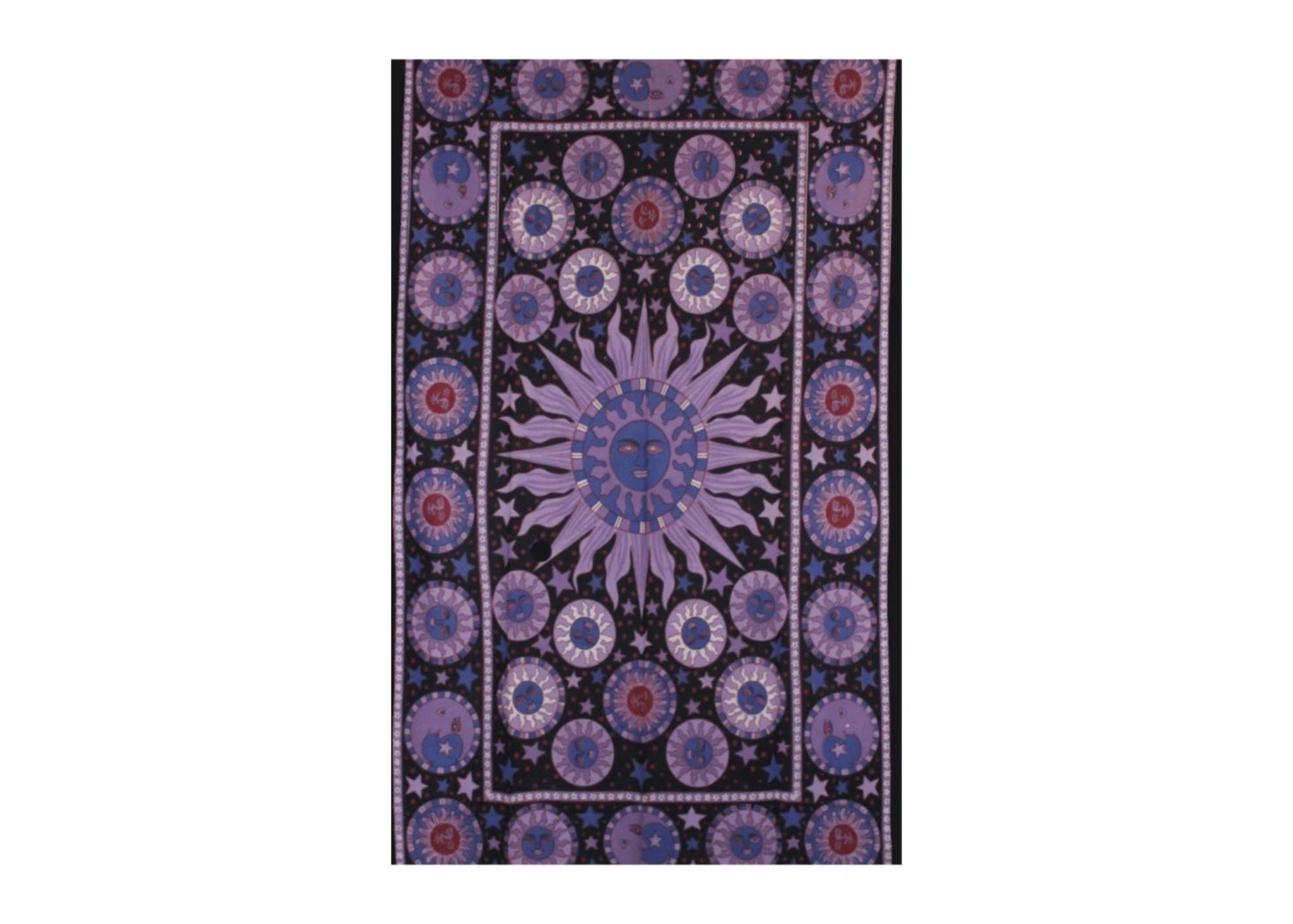 Purple Celestial Sun and Moon Tapestry