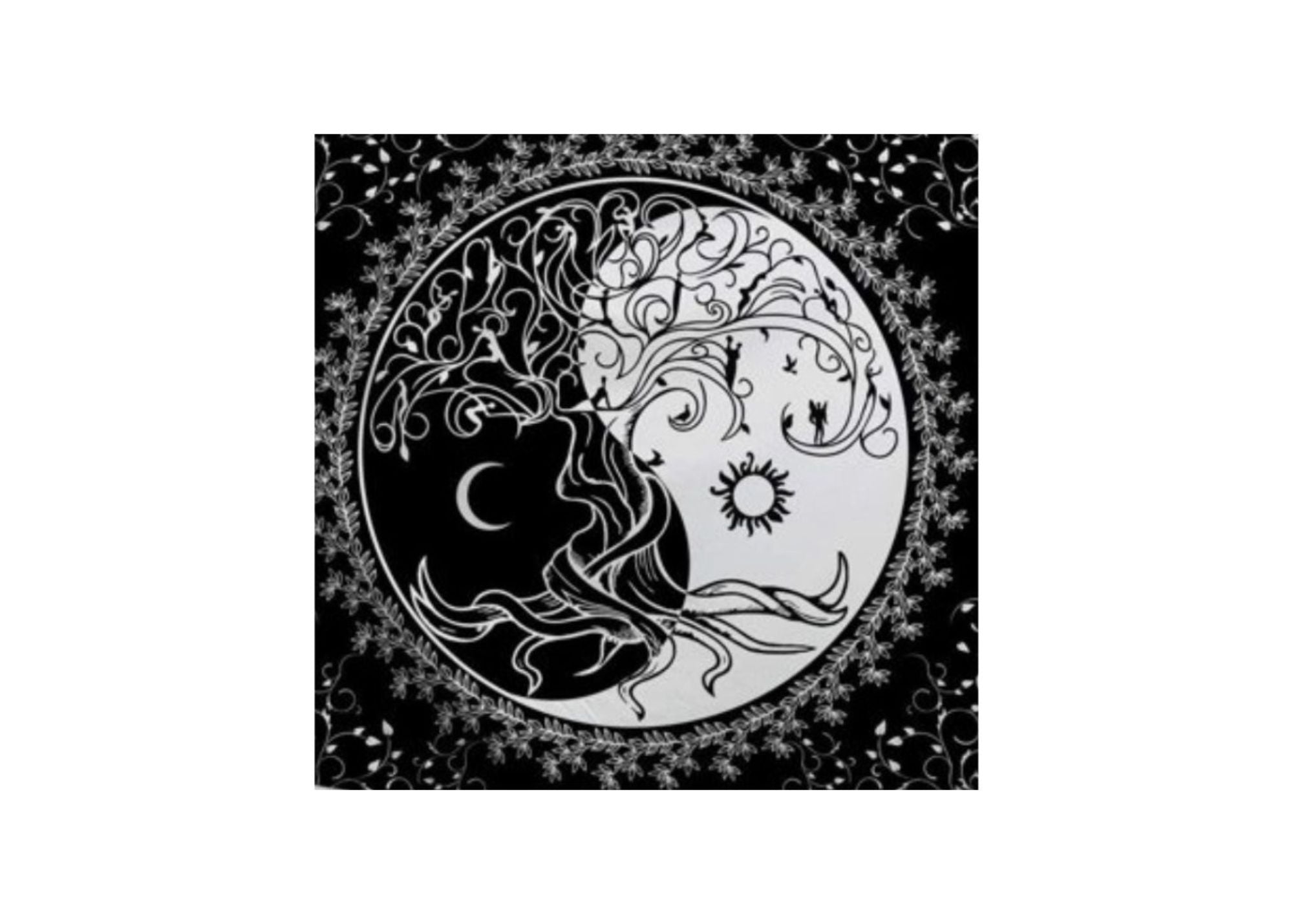 Yin Yang Tree of Life Cotton Tapestry