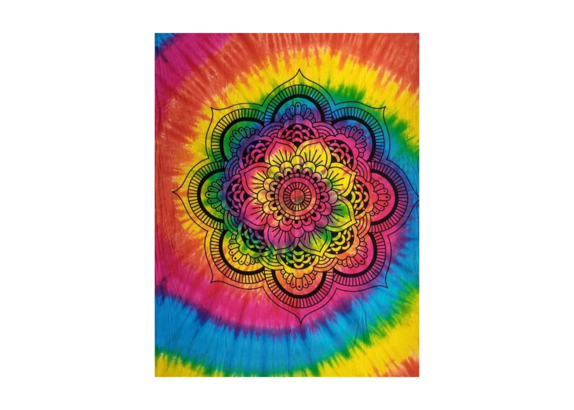 Lotus Tie-Dye Spiral Tapestry