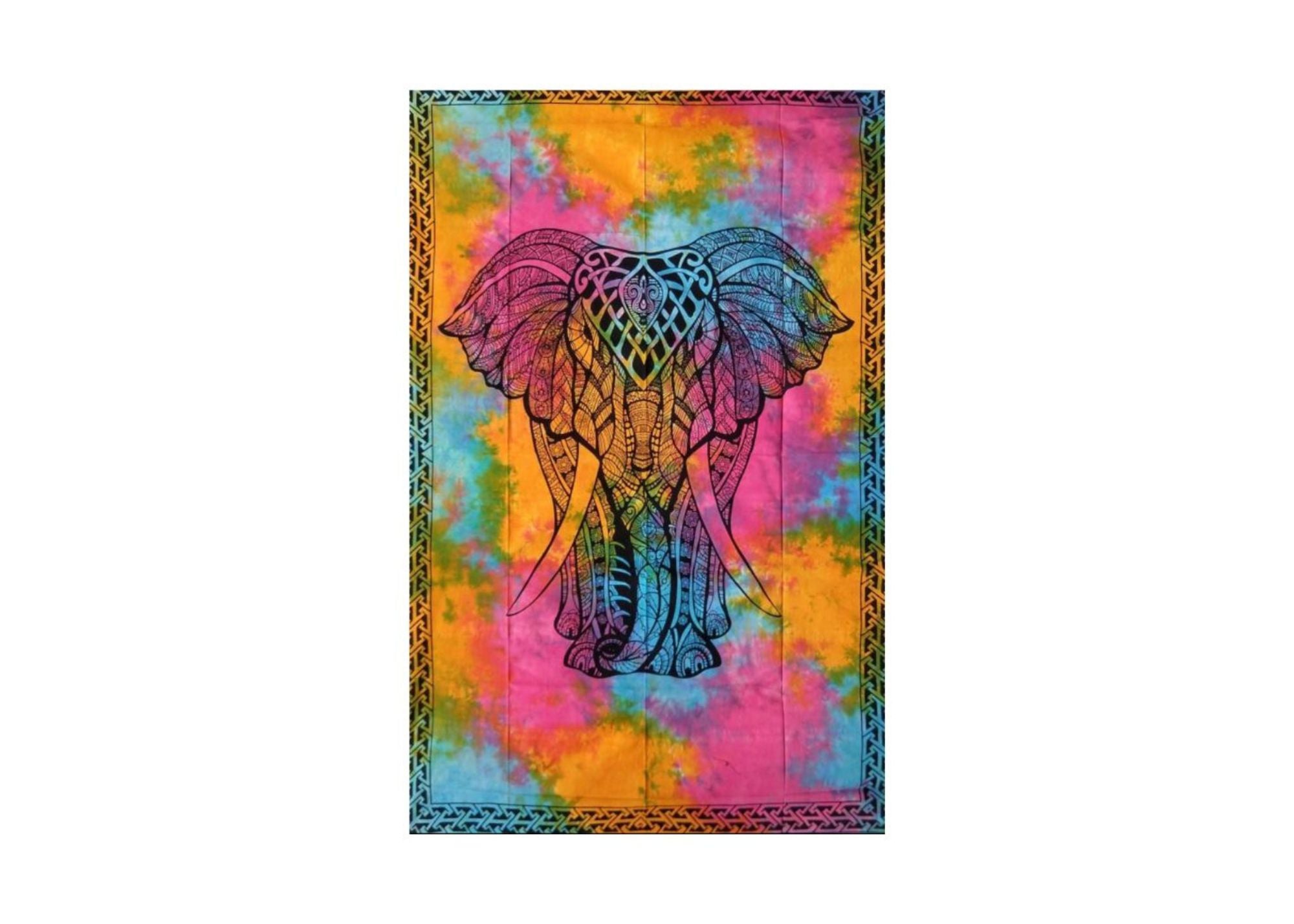 Elephant Face Tie Dye Tapestry