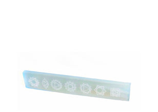 Selenite Chakra Symbol Charging Bars 7.5”