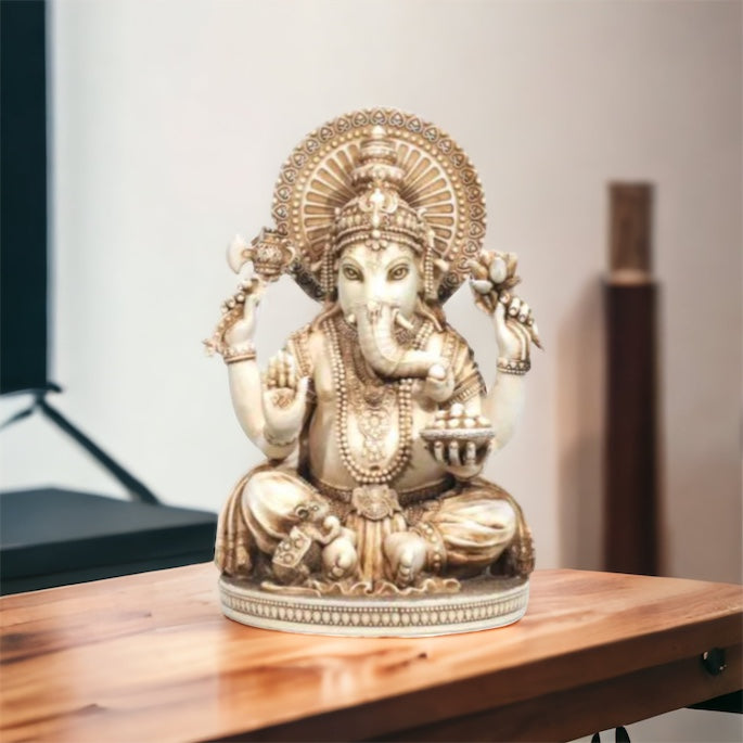 6" Ganesha - Antique Ivory Figurine