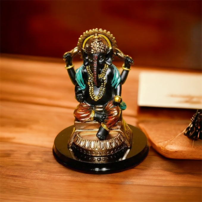 Polyresin Black Ganesha 5"