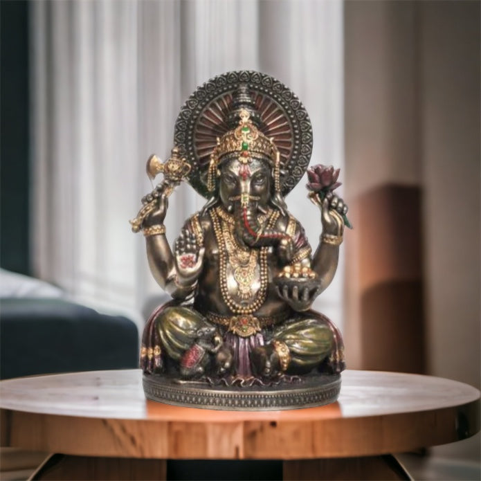 6" Ganesha - Resin & Bronze Figurine