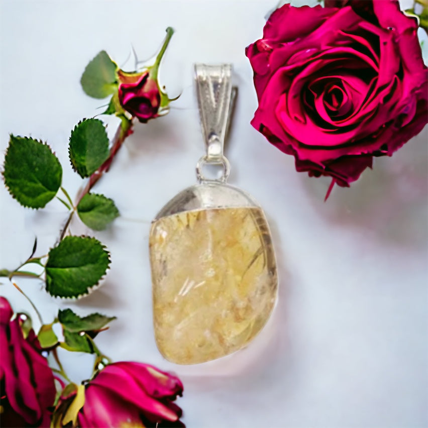 Citrine Tumbled Gemstone Pendant