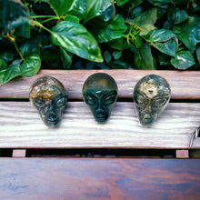 Carved Gemstone Alien Skull