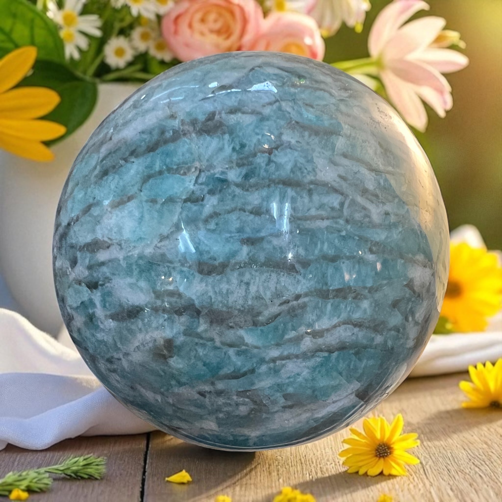 Graphite Amazonite Sphere