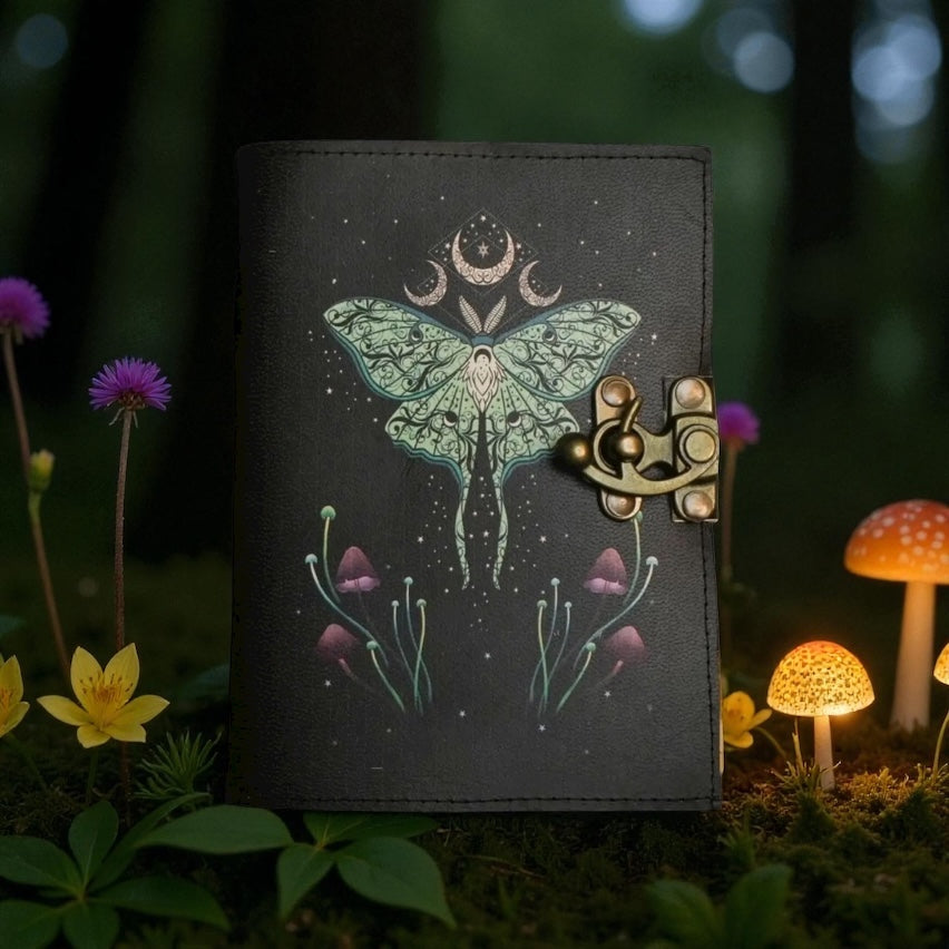 Luna Moth Leather Journal