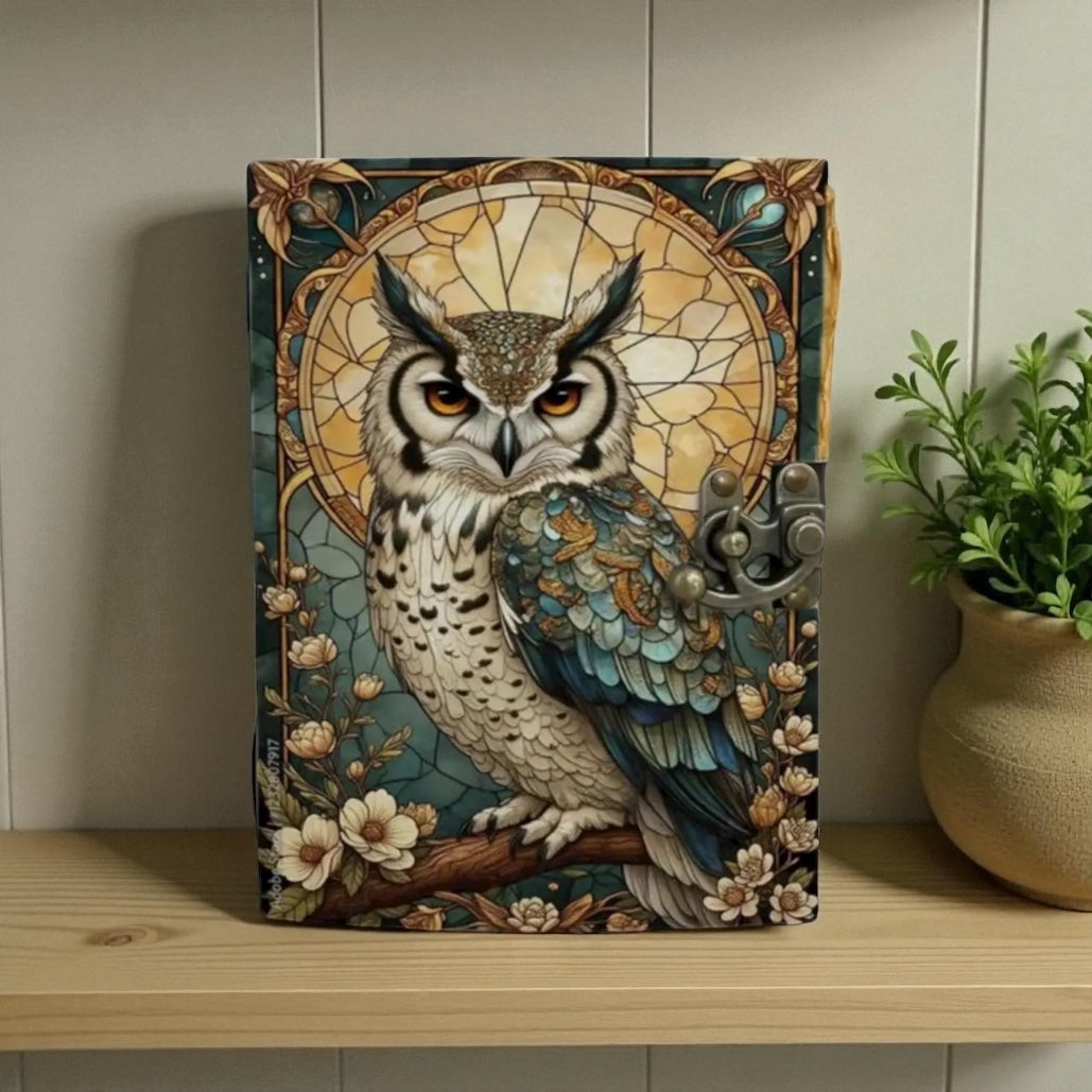 The Keepers of Secrets Owl Leather Journal