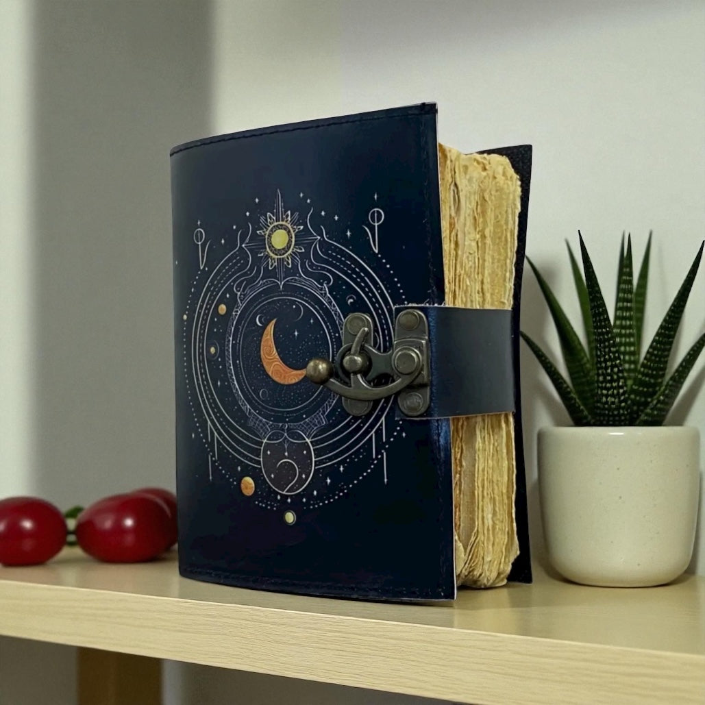 Lunar Serenity Leather Journal