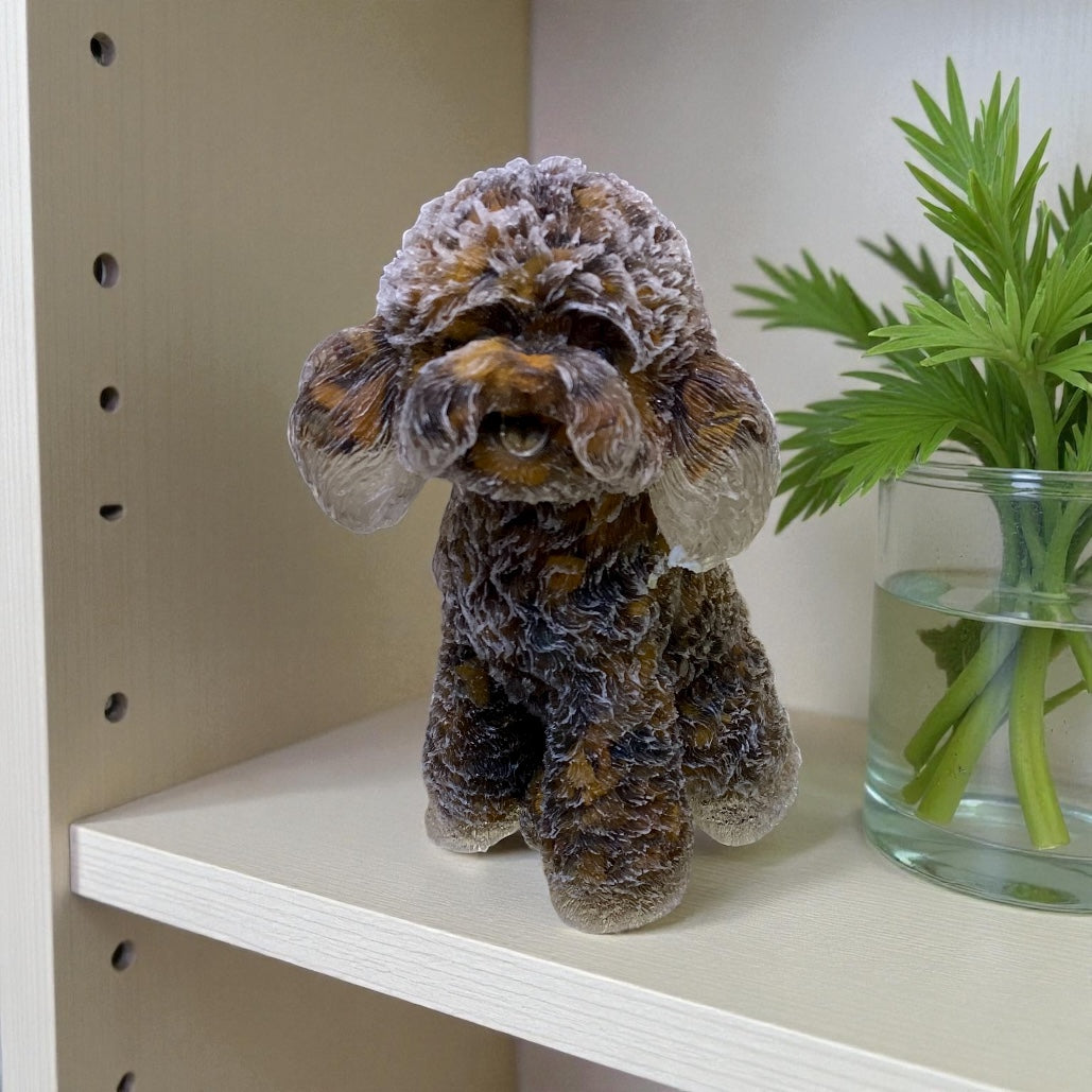 Resin Filled with Tiger Eye Chips Poodle