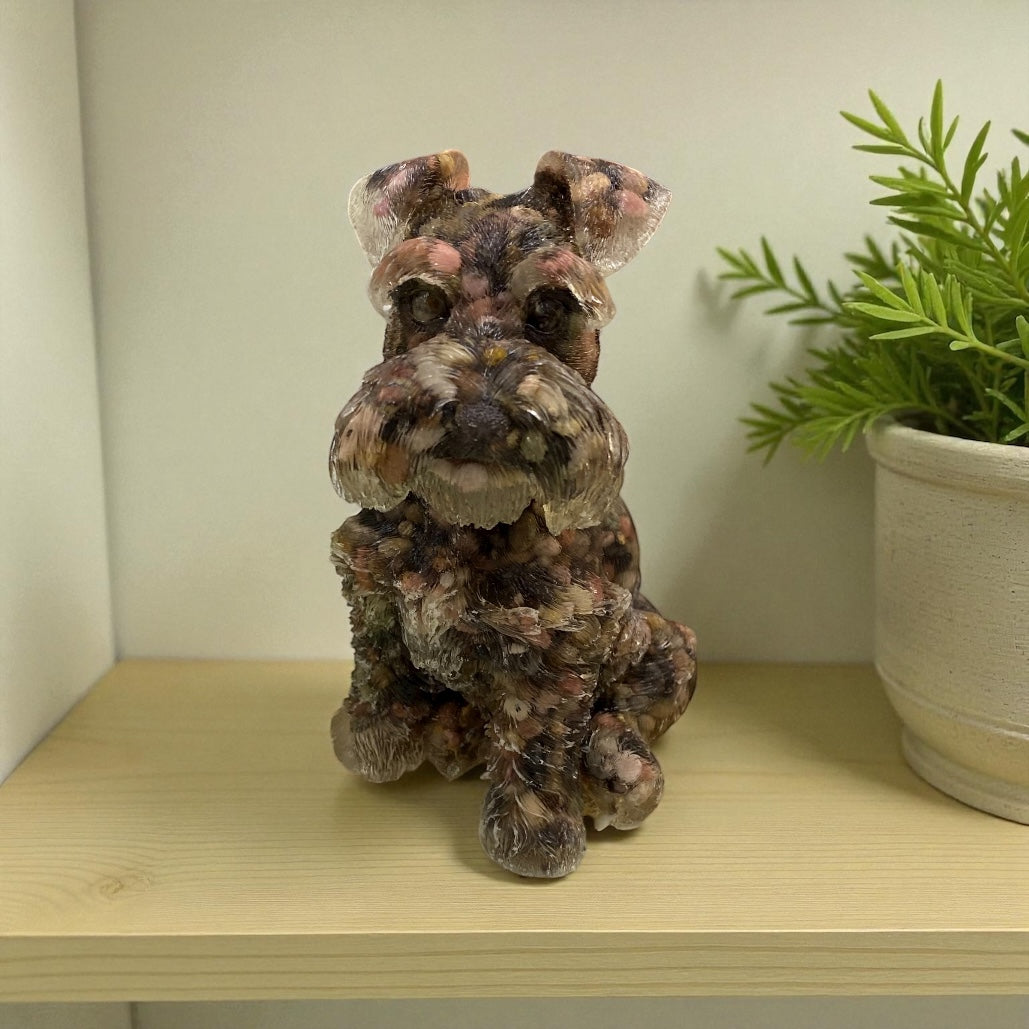 Resin Filled with Mix tourmaline Chips Schnauzer