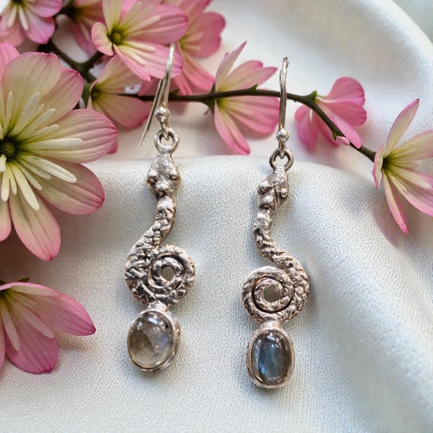 Labradorite Earrings Sterling Silver