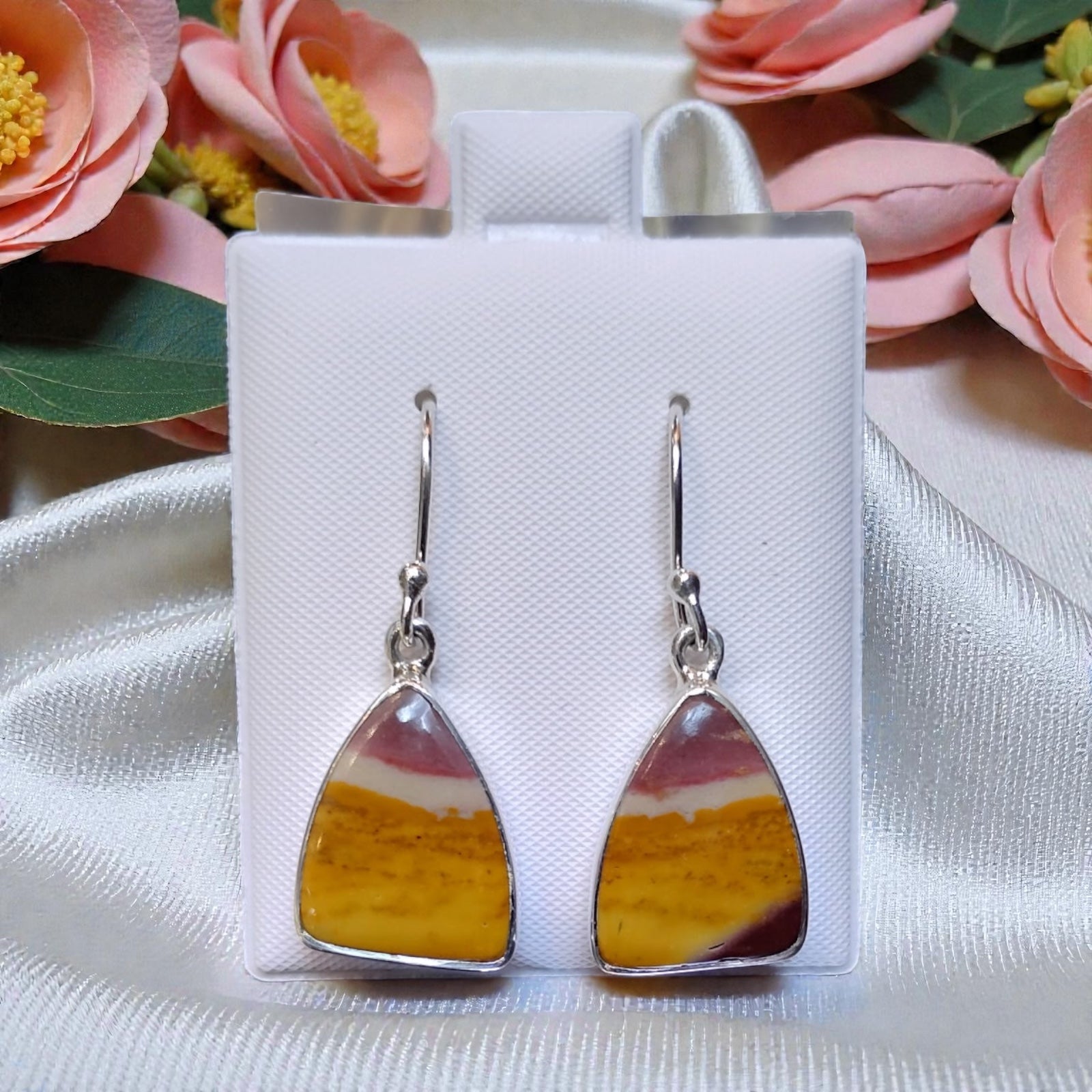 Mookaite Jasper Earrings Sterling Silver
