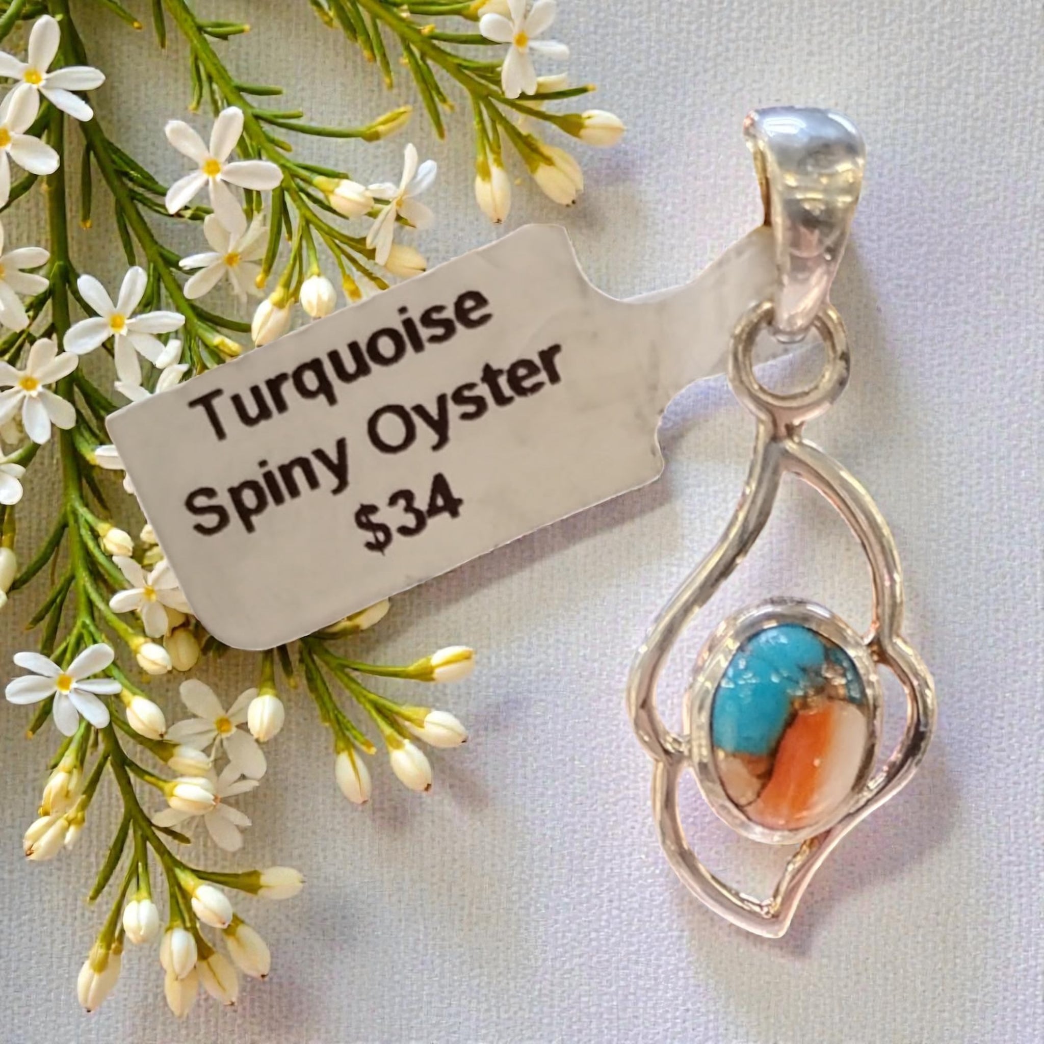 Turquoise Spiny Oyster Pendant