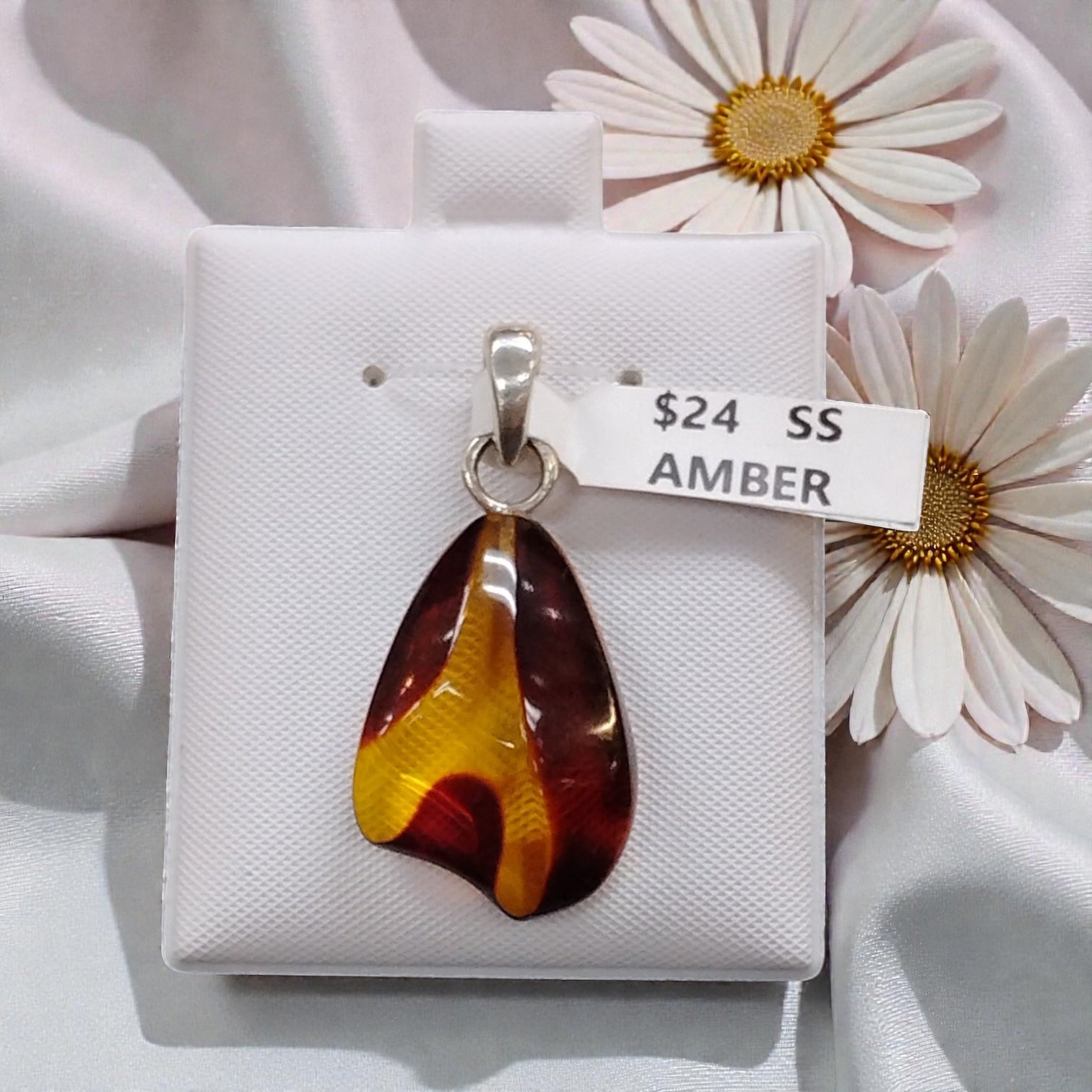 Amber Sterling Silver Pendant