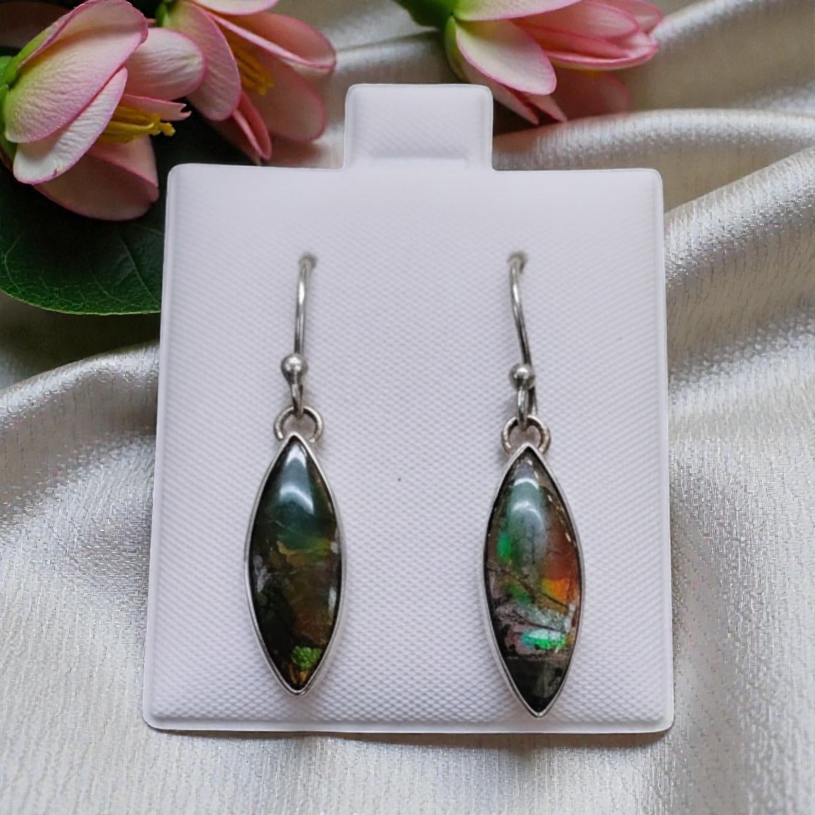 Ammolite Sterling Silver Earrings