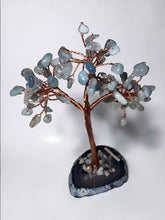 Aquamarine Gemstone Tree on Agate Base