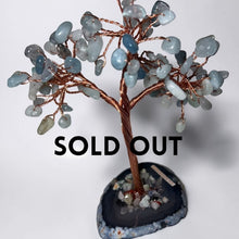 Aquamarine Gemstone Tree on Agate Base