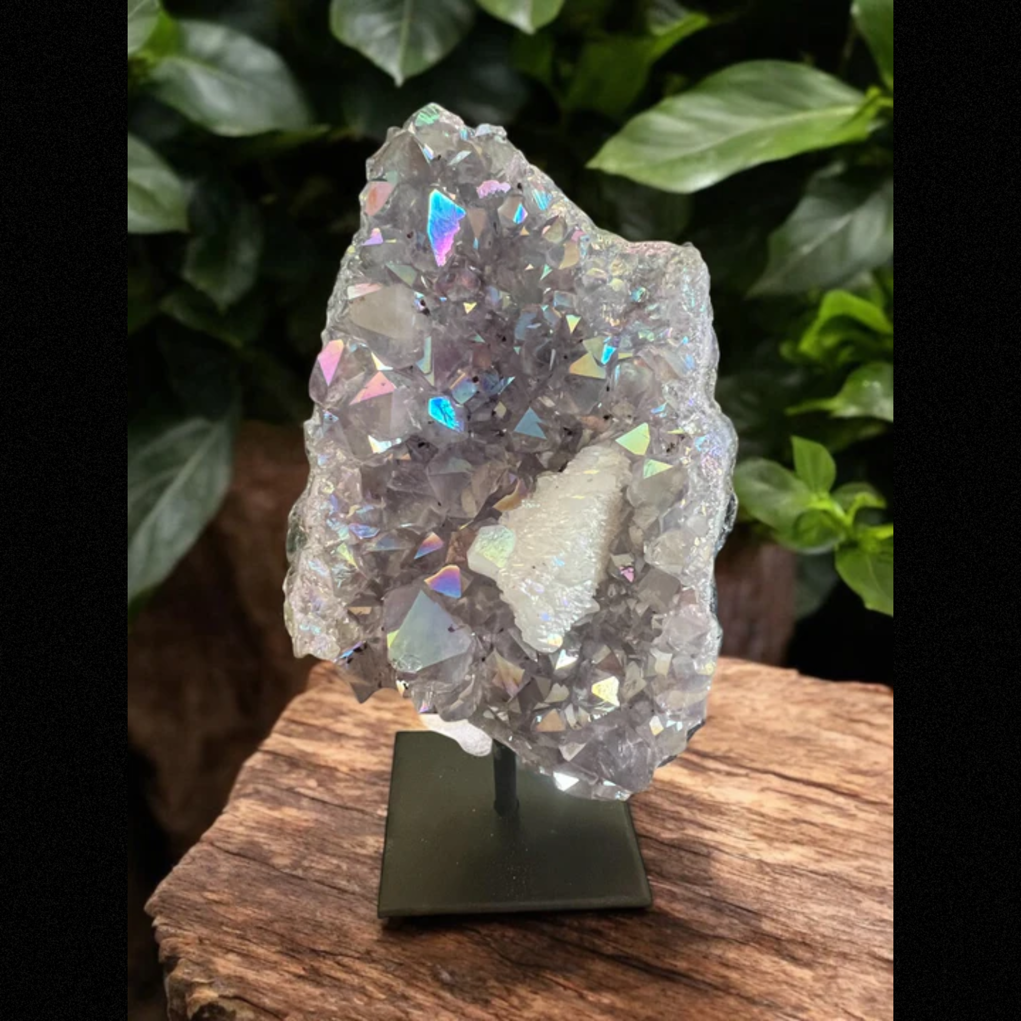 Aura Amethyst with Calcite 2# 10oz. 4”x7”