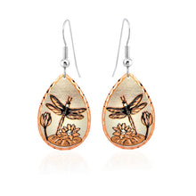 J 38 Teardrop Copper Dragonfly Earrings