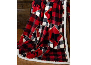 Lumberjack Bear Sherpa Throw Blanket