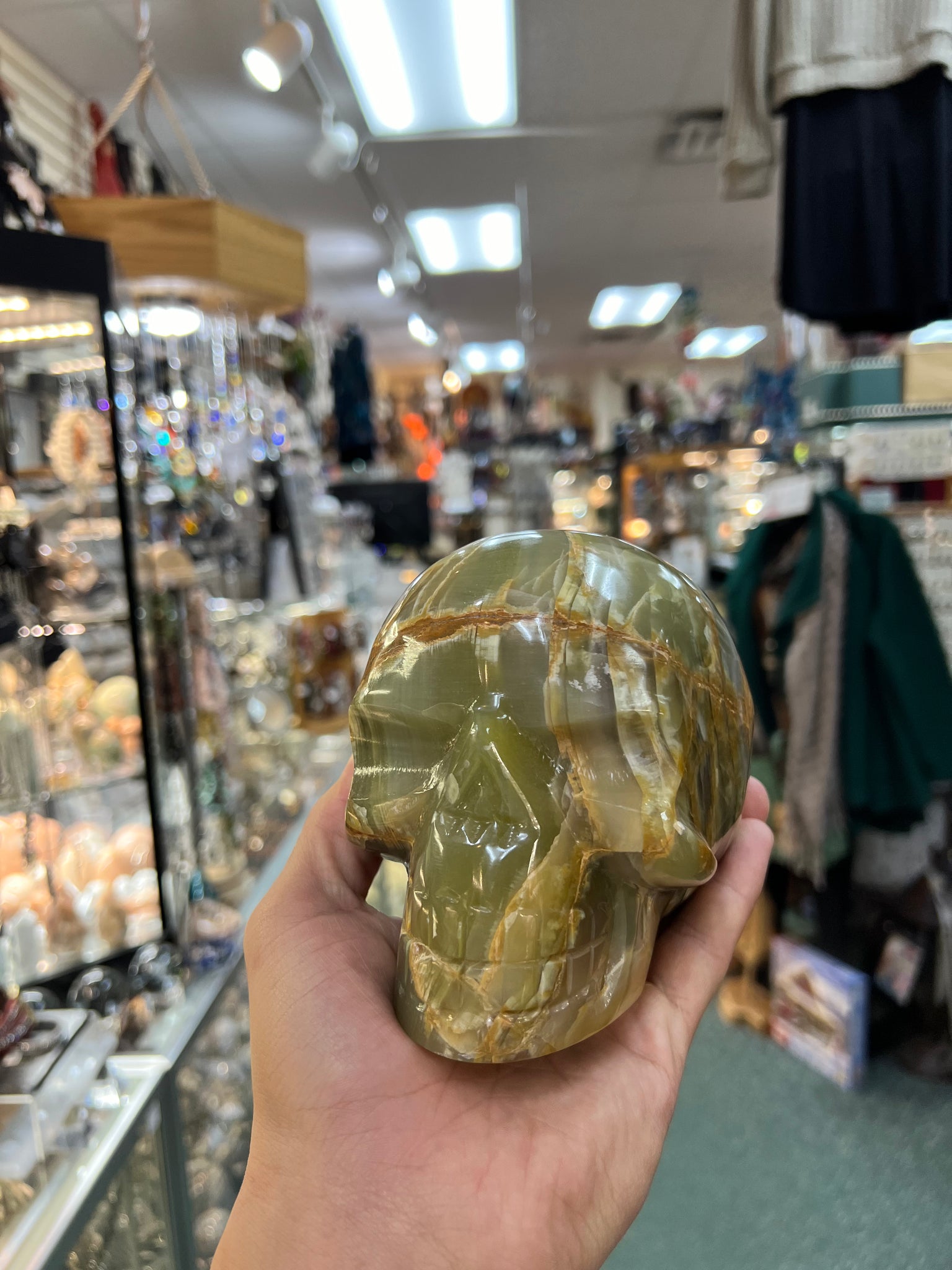 Green Onyx Skull