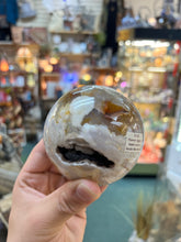 Flower Agate Druzy Geode Sphere