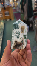 Moss Agate Geode Tower