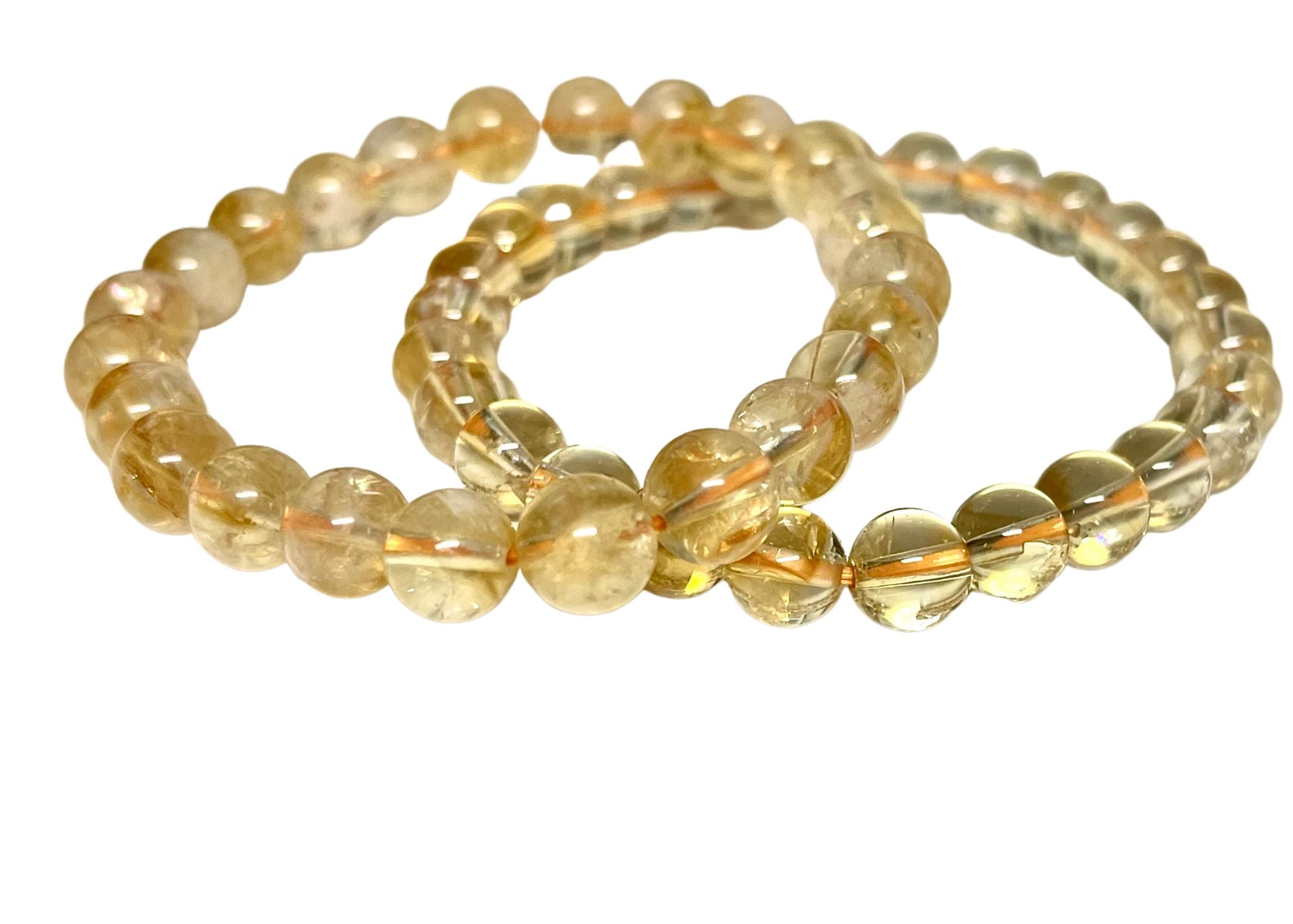 Citrine Round Gemstone Stretch Bracelet