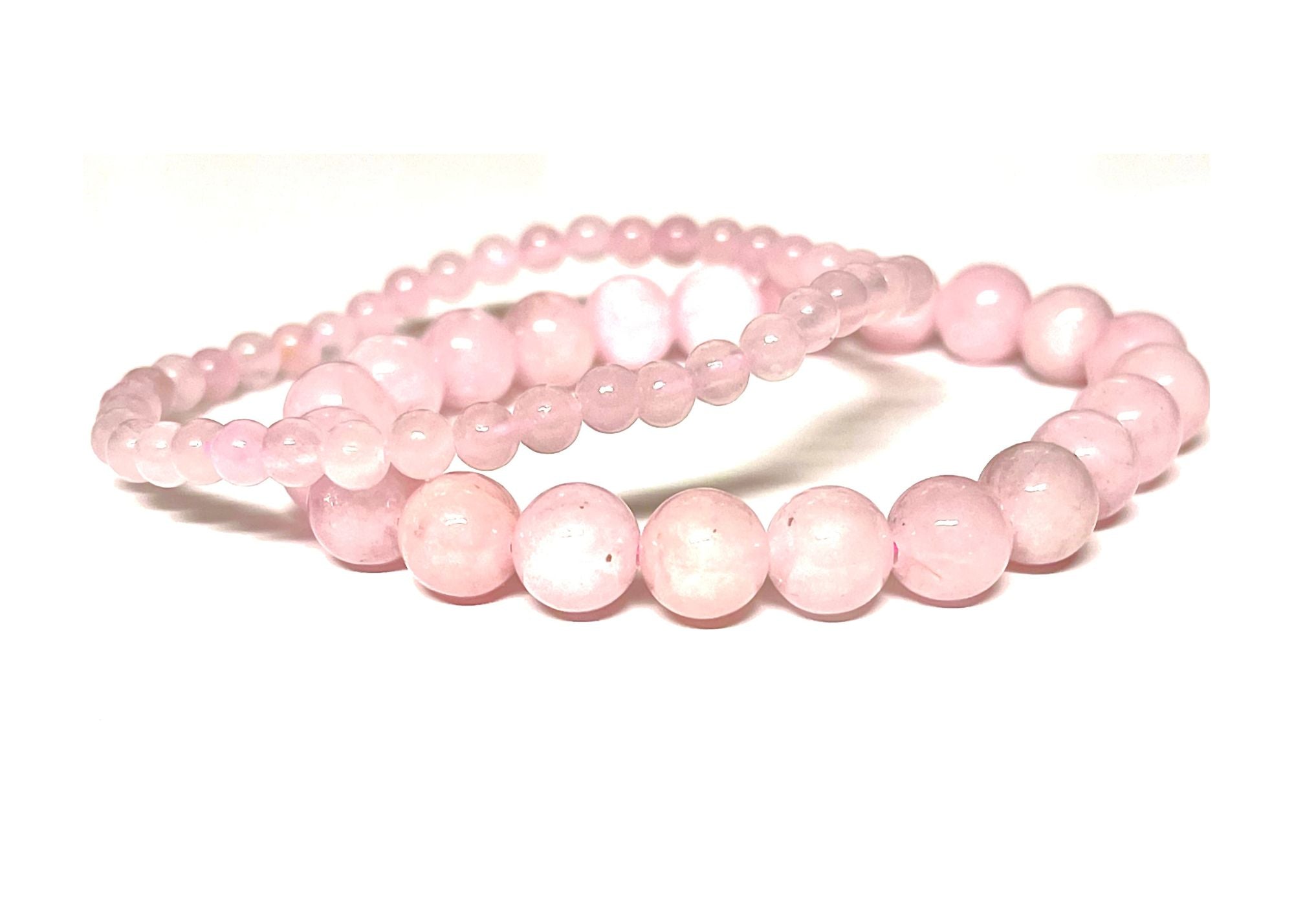 Rose Quartz Round Gemstone Stretch Bracelet